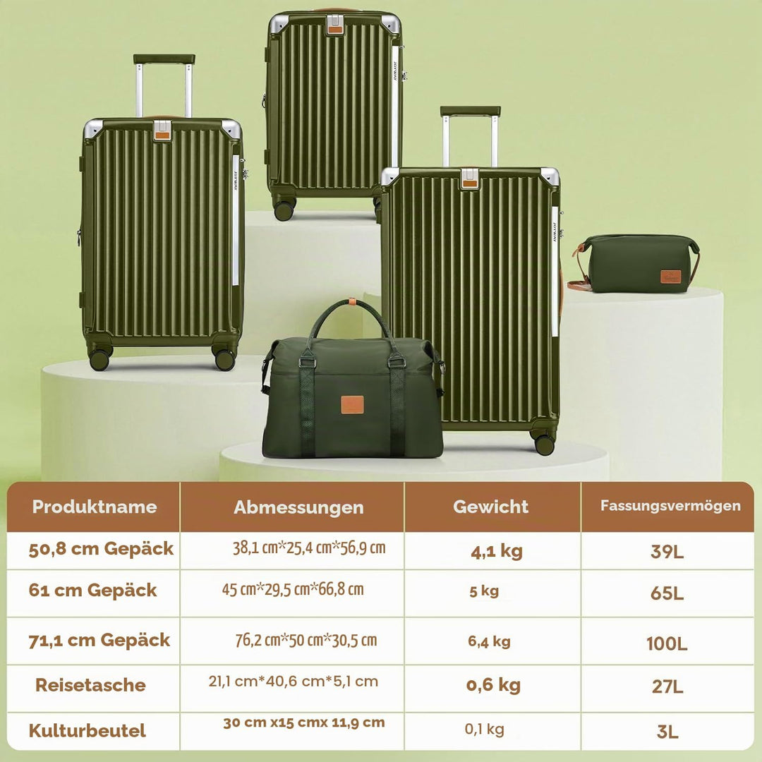 Joyway Koffer Reisekoffer von ABS Hartschalen Erweiterbar Trolley Kofferset mit TSA Schloss und 4 Ro