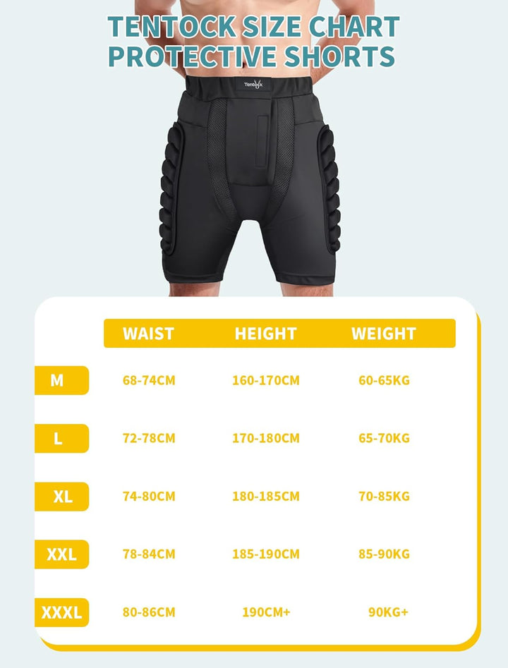 Tentock Schutzhosen Gepolsterte Protektorhosen Schutz Shorts Eva Pad Hip Butt Gepolstert Schutz Gear