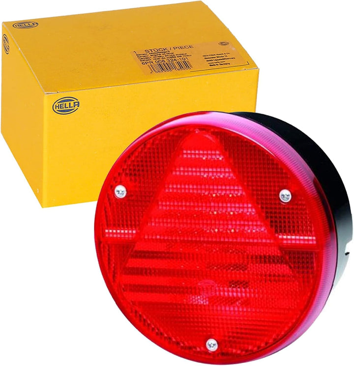 HELLA - Heckleuchte - Glühlampe - 12V - Anbau/geschraubt - Lichtscheibenfarbe: rot - Kabel: 800mm -