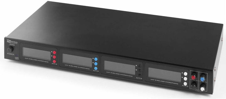 Power Dynamics PD504H - 4 drahtlose Mikrofone und UHF-Verstärker, 4 Kanal Mikrofonset, drahtlos Mikr