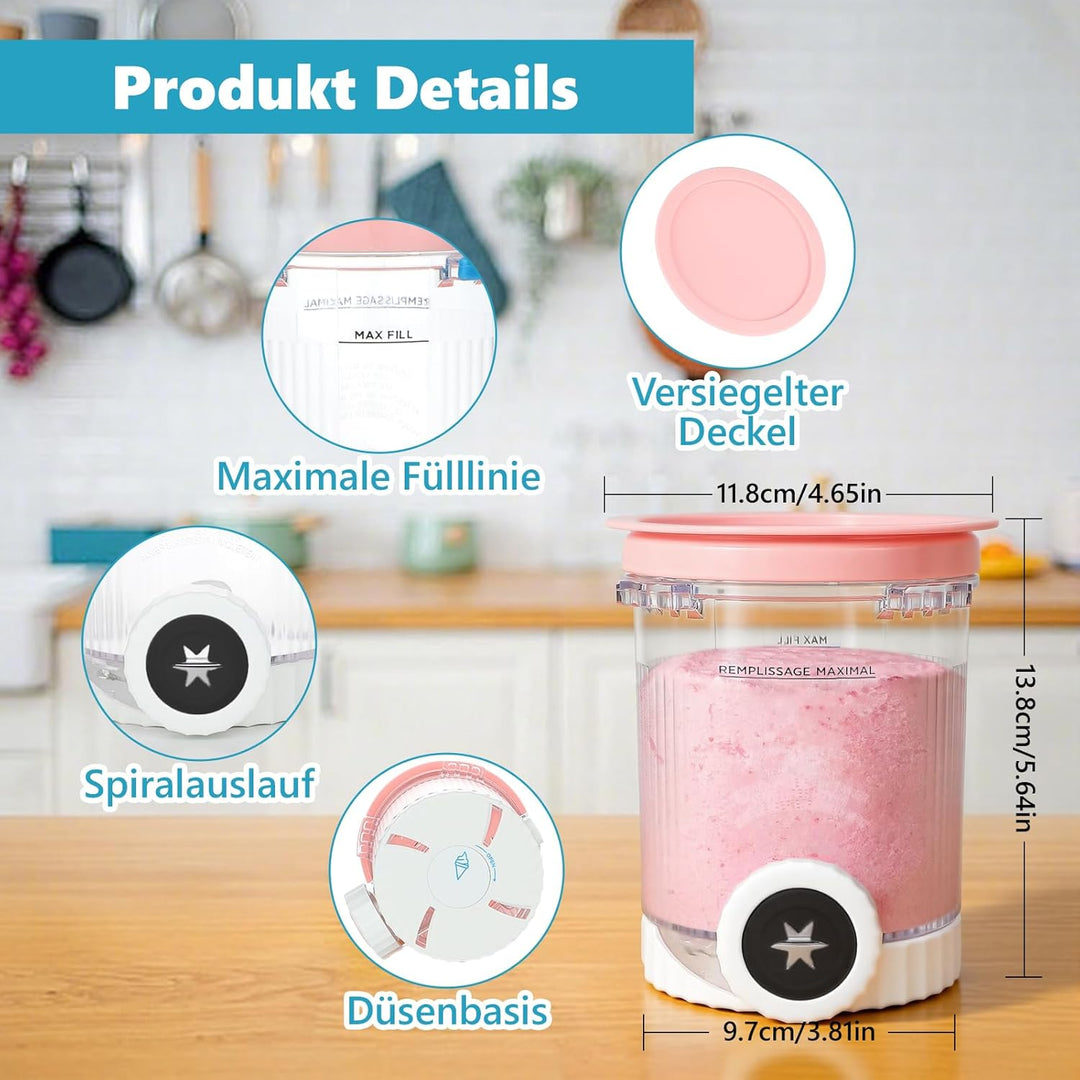 Nepfaivy Behälter für Ninja Swirl by Creami - 4er-Set Eiscremebecher und Deckel Kompatibel mit Ninja
