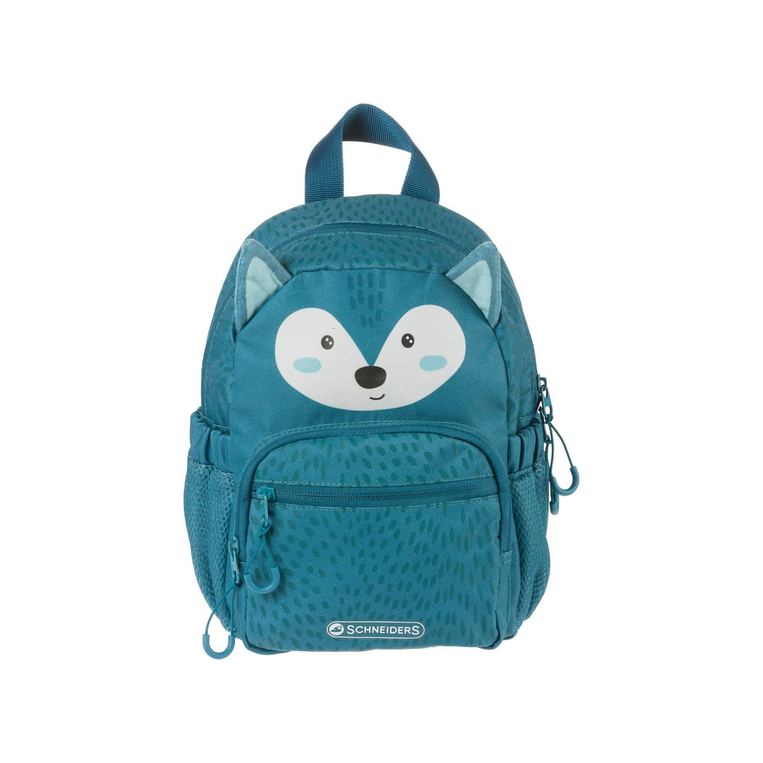 Schneiders 49460-064 - Kinderrucksack Mini Wolf, ca. 18,5 x 27 x 11 cm, Rucksack für Kinder mit 6 Li