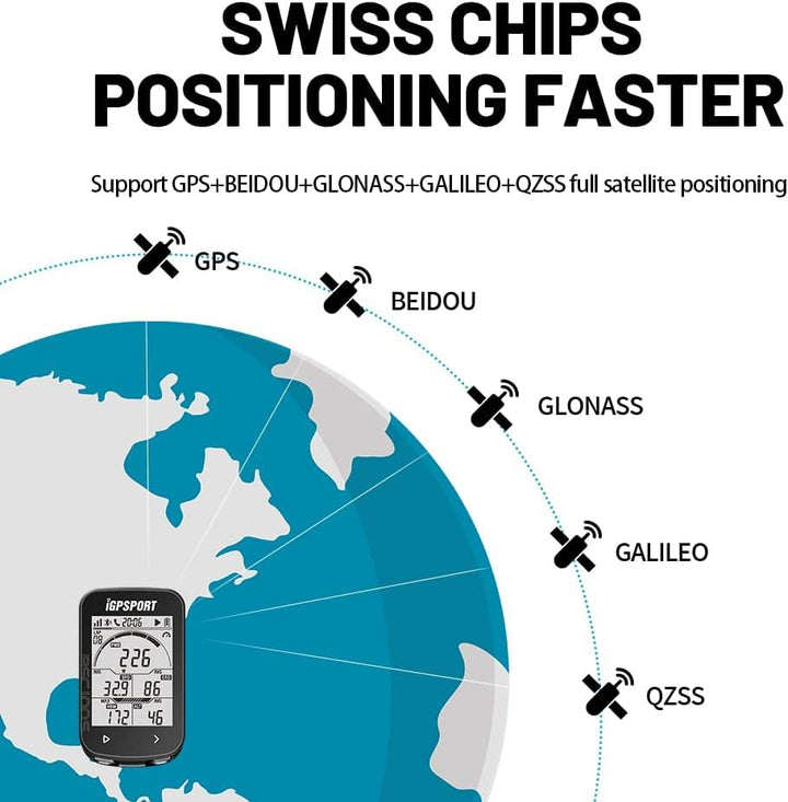 IGPSPORT GPS Fahrradcomputer iGS50E kabelloser Fahrradcomputer wasserdicht kompatibel Geschwindigkei