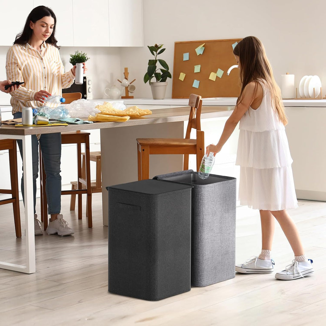 Lifewit 80L Pfandflaschen Sammelbehälter mit Deckel, faltbar und wasserdicht mit Griffen, Gross Flas