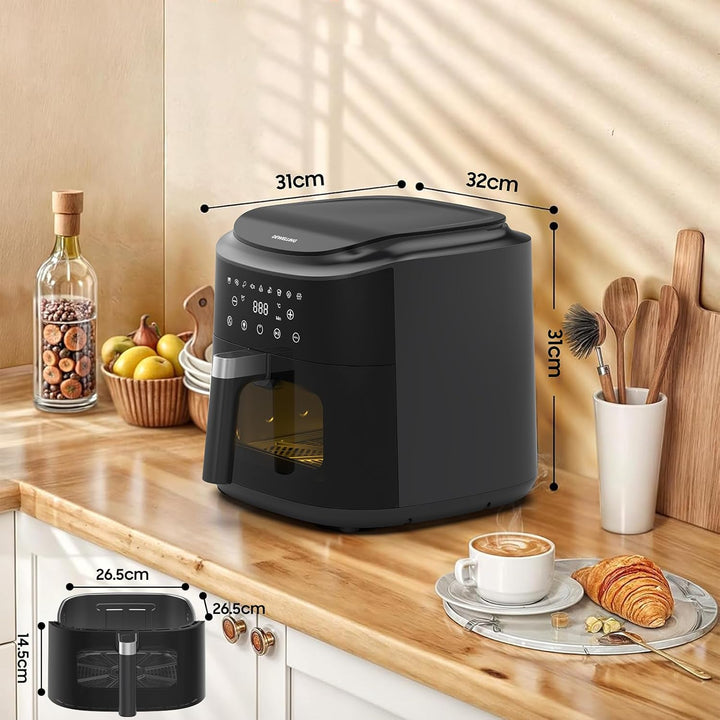 Heissluftfritteuse XXL 9L – 2350W Airfryer für Schnellgar, Heissluftfriteuse mit grossem Sichtfenste