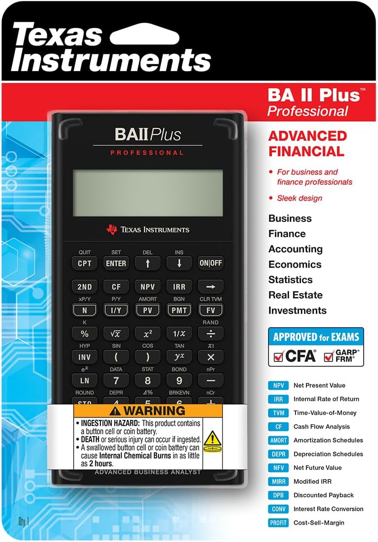 Texas Instruments BA-II PLUS Professional Finanzrechner