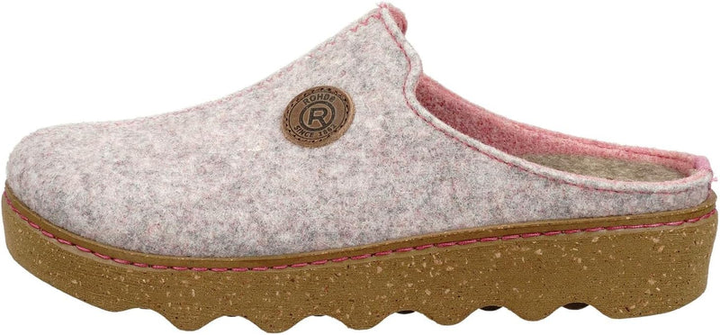 Rohde Foggia-D Damen, Frauen, Pantoffeln, Slipper,Puschen,Filz-Pantoffeln,kuschelig warm 41 EU Rose