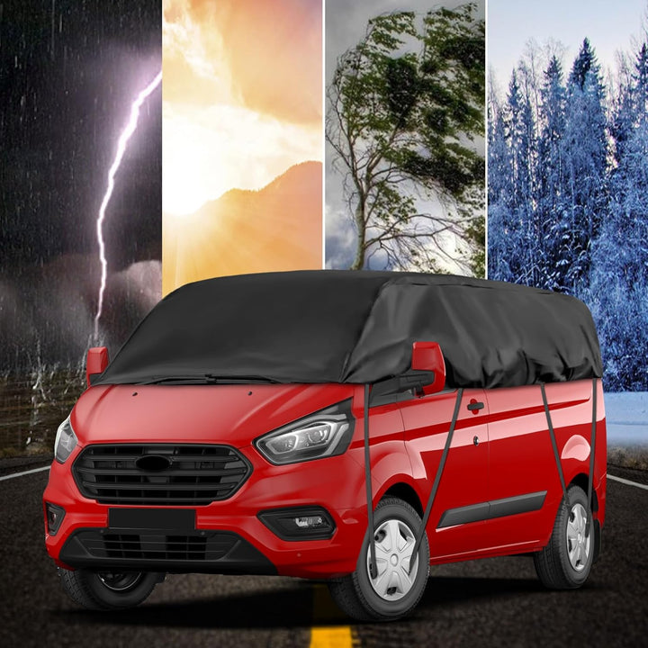 Autoabdeckung Wasserdicht Ersatz für 2012-2024 Ford Transit Custom, Sonnenfest Hälfte Autoabdeckung,