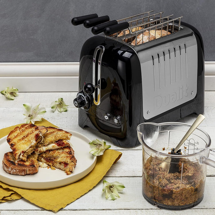 Dualit Lite 2 Scheiben Toaster - 1,1kW Toastet 60 Scheiben Toast Pro Stunde - Poliert mit Rand in Sc