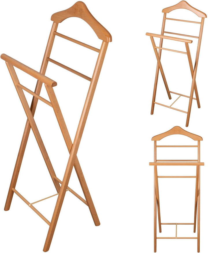 Staboos Herrendiener aus Massivholz – 3er Set fertig montierter Kleiderbutler & Stummer Diener – sta