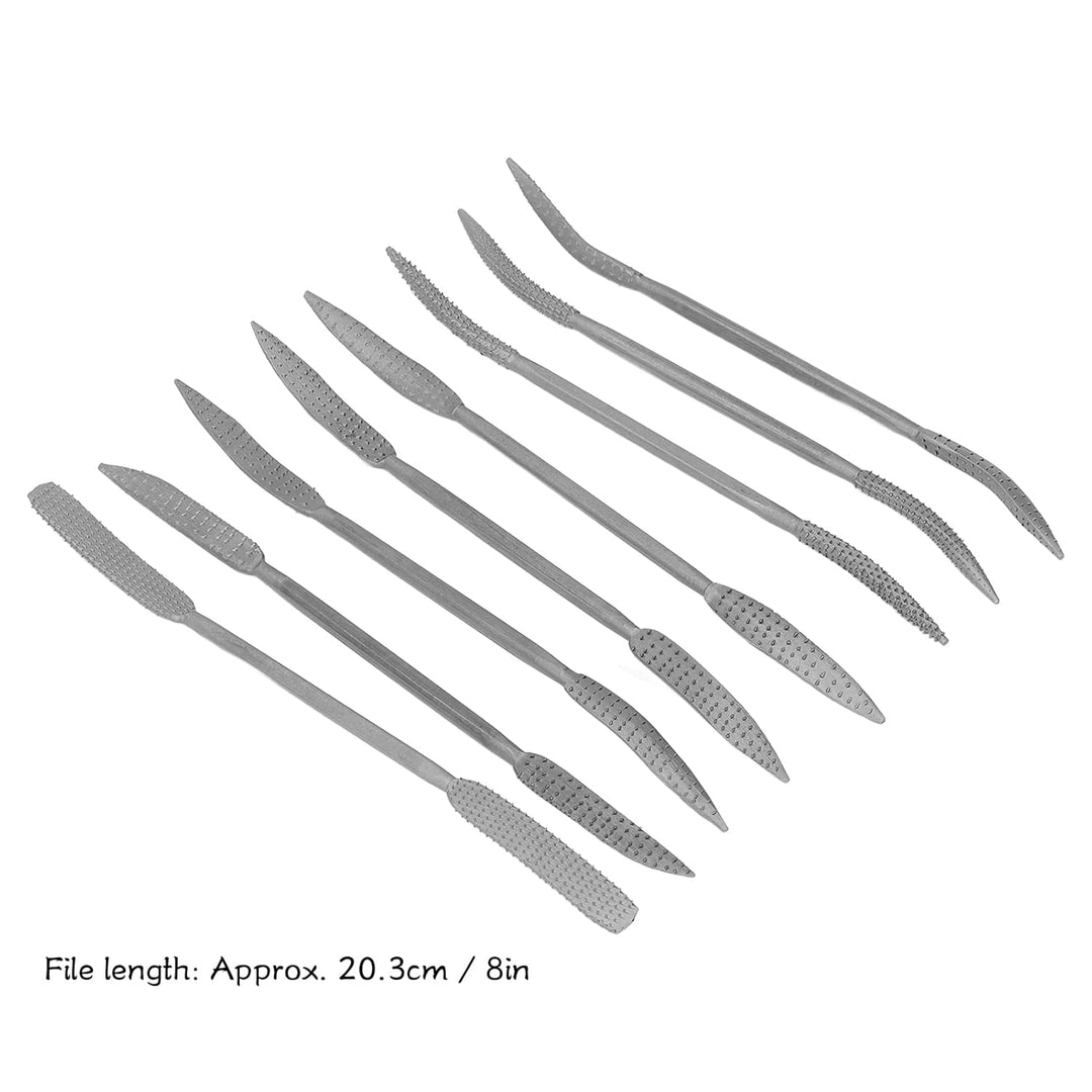 8PCS Holzfeilen und Raspeln, doppelseitiges Riffler-Holzraspel-Feilen-Set Riffler-Feilen-Set Holzfei