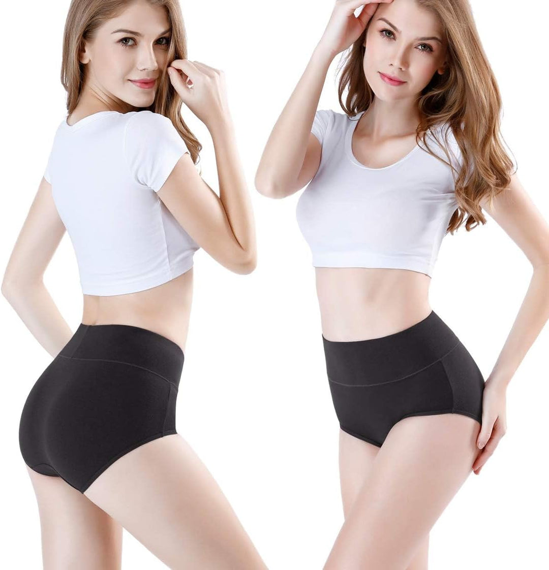 wirarpa Damen Unterhosen Baumwolle Unterwäsche Hohe Taille Slips Hoher Taillenslip für Frauen 5er Pa