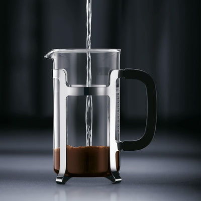 Bodum JESPER Kaffeebereiter (French Press System, Verchromter Edelstahlrahmen, 1,0 liters) glänzend