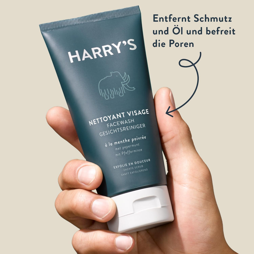 Harry's Geschenk-Set - Nassrasierer für Männer mit orangefarbenem Griff und 5-Klingen Rasierklinge,