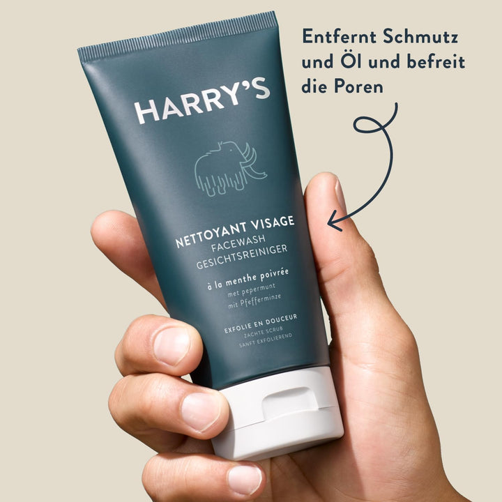 Harry's Geschenk-Set - Nassrasierer für Männer mit orangefarbenem Griff und 5-Klingen Rasierklinge,