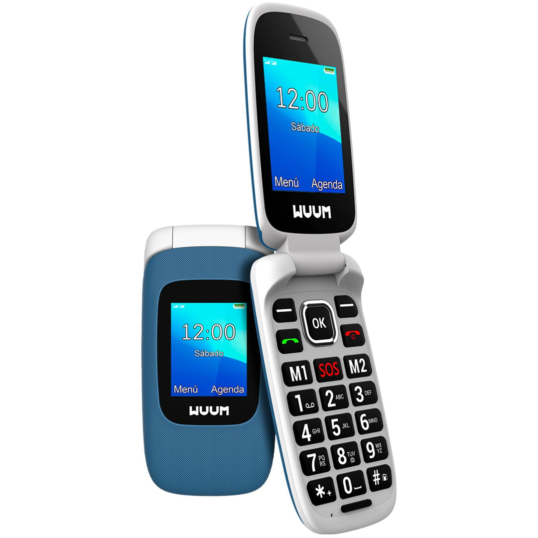 WUUM CLAP – Klapp-Handy mit Zwei Displays | Grosse Tasten und Ziffern | 2 Direktspeicher und SOS-Tas