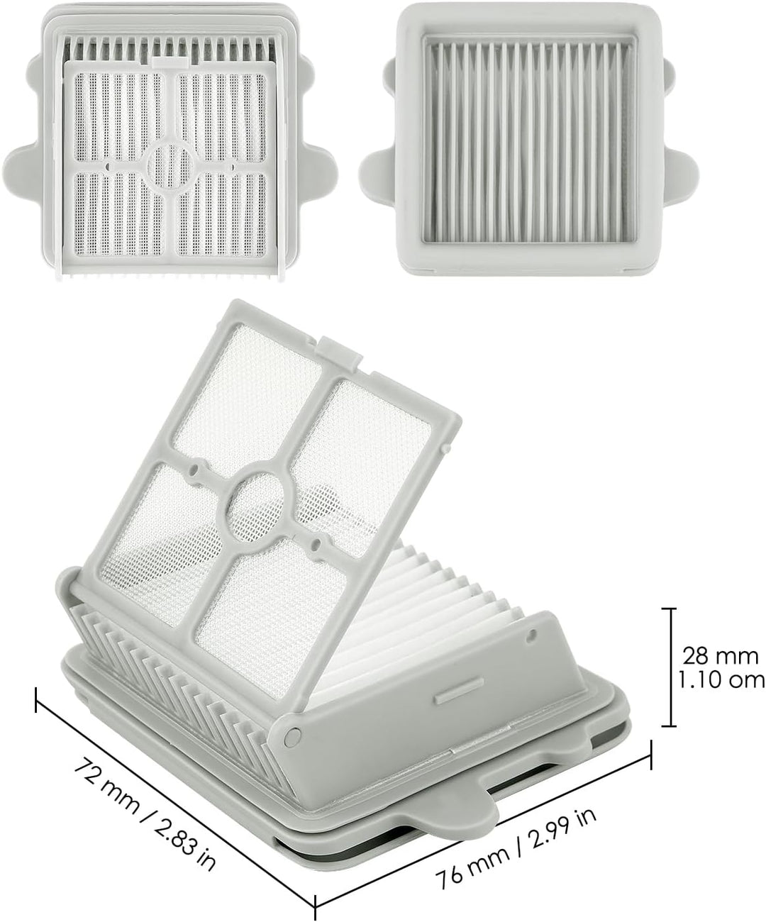 (5 Stück) F25 Ersatz HEPA Filter Kompatibel mit Roborock F25 LT/RT/ACE/ALT/ACE Combo/GT Nass Trocken