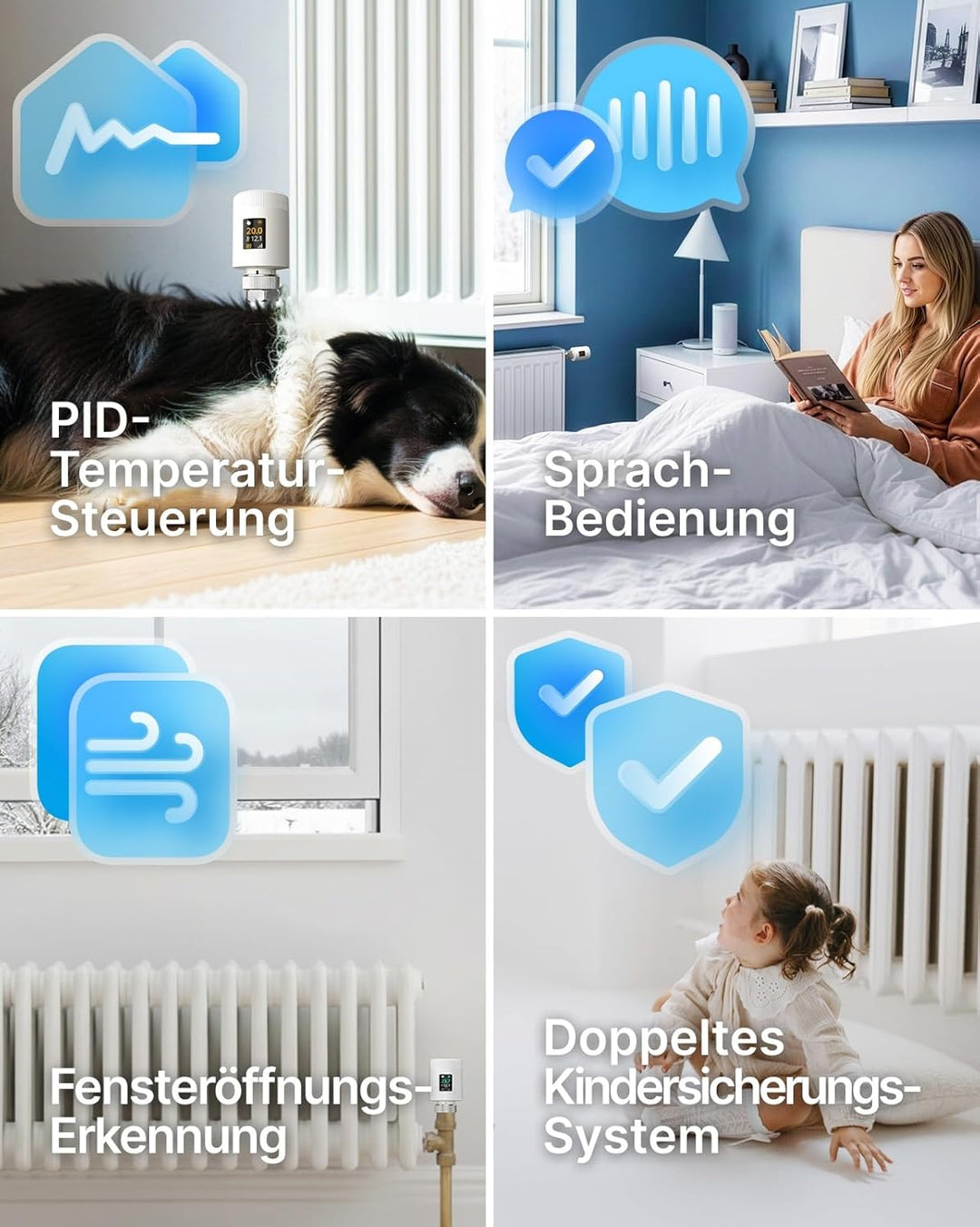 WLAN Heizkörperthermostat TRV901W – Smart Heizungsthermostat mit App & Alexa, Thermostat Heizung ohn
