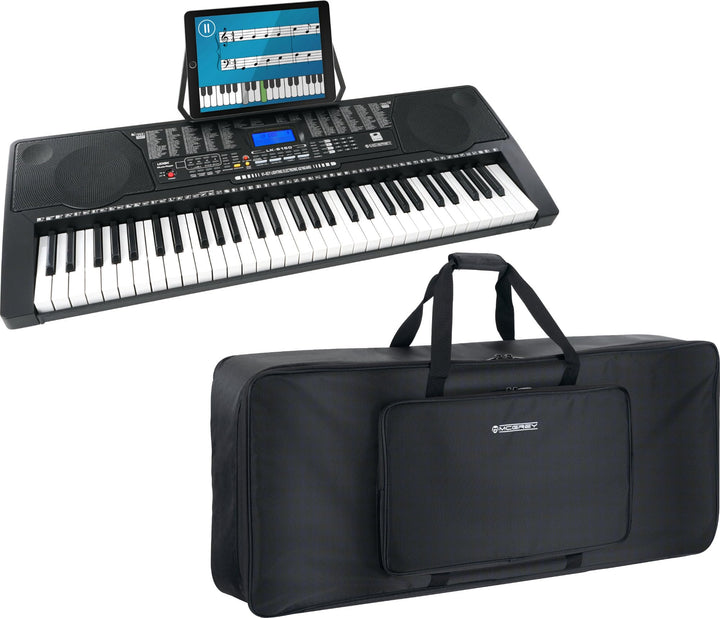 McGrey LK-6150 61 Tasten Keyboard Taschen Set - Einsteiger-Keyboard mit 61 Leuchttasten - 255 Sounds