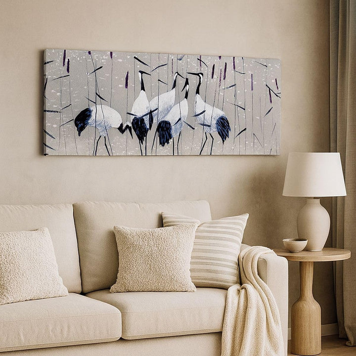 Wandbilder Dekoration Wohnzimmer Vogel Natur Wasser Panorama Bilder auf Leinwand 120x50cm Leinwandbi