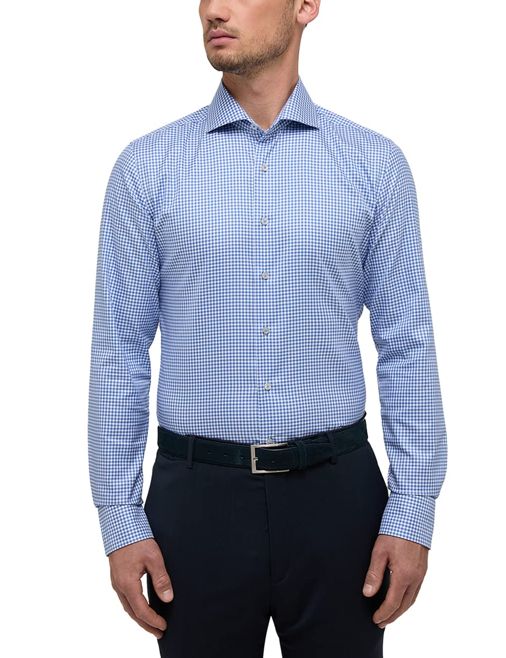 eterna Herren Twill-Hemd Slim FIT 1/1 blau 42_H_1/1