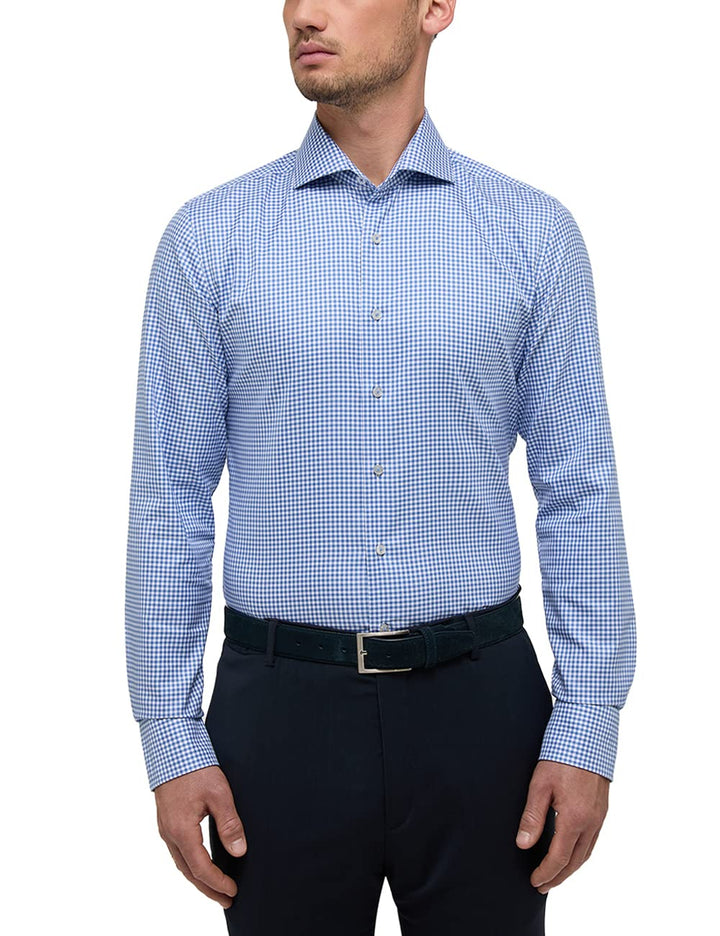 eterna Herren Twill-Hemd Slim FIT 1/1 blau 42_H_1/1