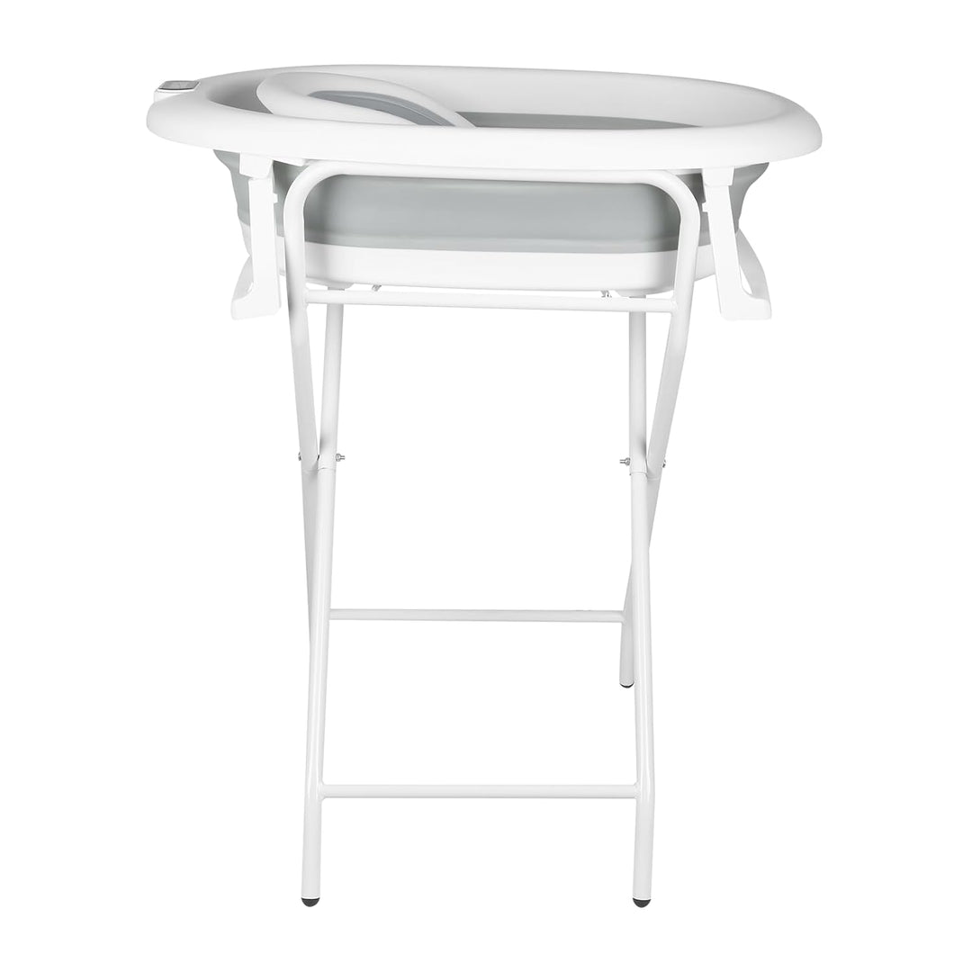 Faltbare Babybadewanne mit Standfuss – Grosse Badewanne XL mit Ständer/Sitz und Drainage-Set – Babyw