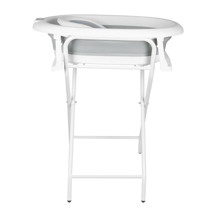 Faltbare Babybadewanne mit Standfuss – Grosse Badewanne XL mit Ständer/Sitz und Drainage-Set – Babyw
