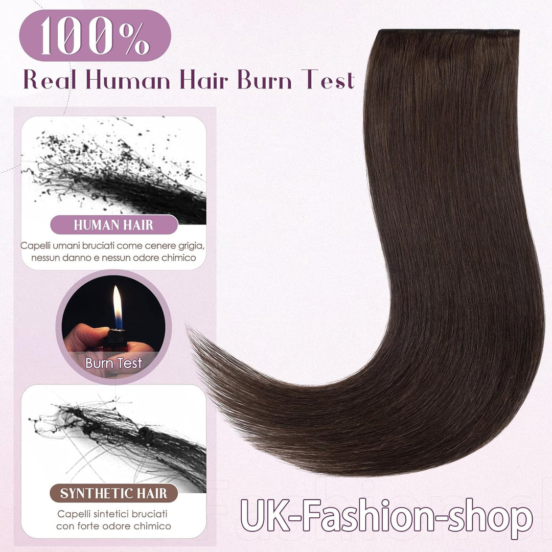 UK-Fashion-Shop Extensions Echthaar Clip In Remy Echthaar Haarverlängerungen Glatt 1 Tressen 5 Clips