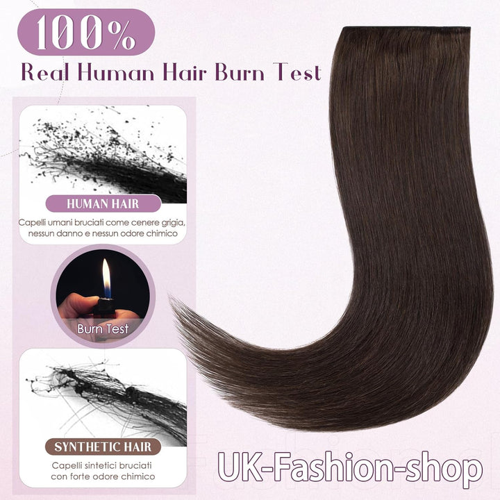 UK-Fashion-Shop Extensions Echthaar Clip In Remy Echthaar Haarverlängerungen Glatt 1 Tressen 5 Clips