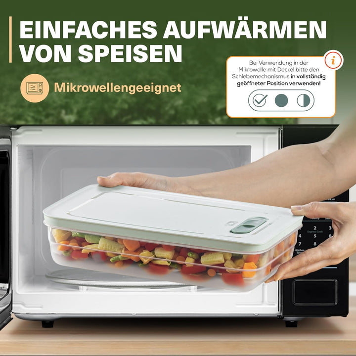 Aufbewahrungsboxen Set mit Ventil, Stapelbare Vorratsdosen mit Deckel, Luftdicht, BPA-frei, Kunststo