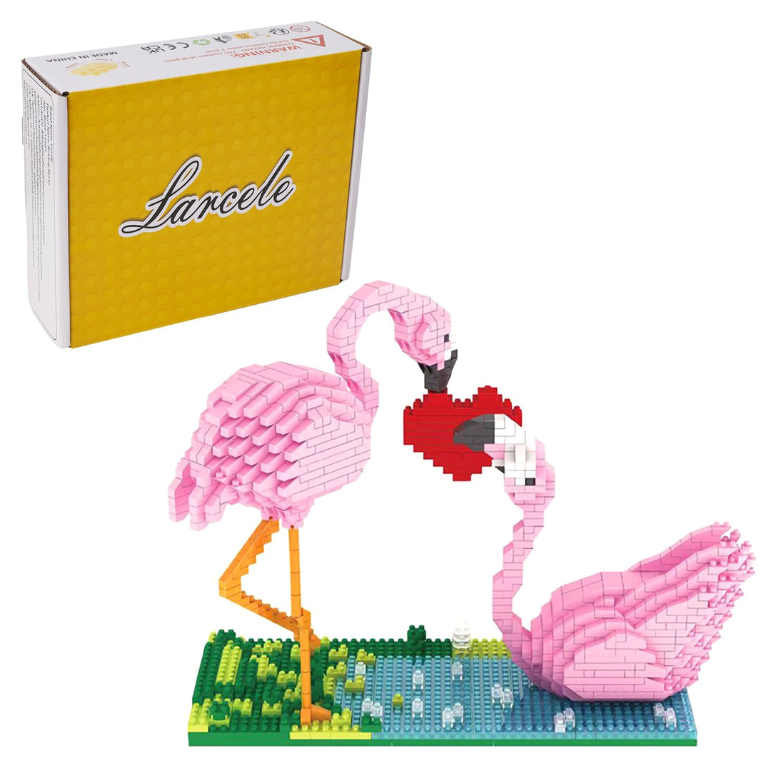 Larcele Mikro Flamingo Bausteine Spielzeug Bricks Tier Bauen Bauklötze,1500 Stücke KLJM-02 Mehrweg (