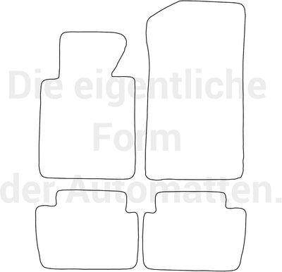 moto-MOLTICO Fussmatten Auto Velours Autoteppiche Schwarz Automatten Set 4-teilig passend für BMW 3e