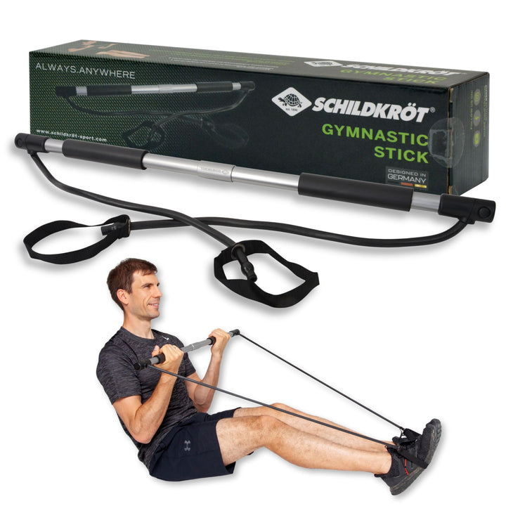 Schildkröt® Gymnastics Stick mit EVA-Schaumstoffgriffen, 80cm lang, mittig teilbar, inklusive Anleit