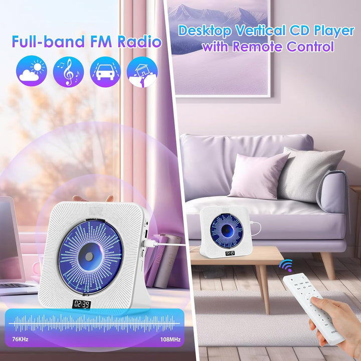 Gueray CD Player Kinder Radio mit CD Player Bluetooth CD Player mit Lautsprecher Frontanzeige Fernbe