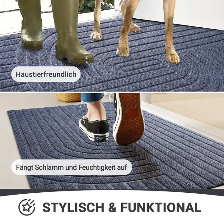 Fussmatte 60x90cm, rutschfeste Maschinenwaschbare Schmutzfangmatte, Teppich Wohnzimmer Innen und Aus