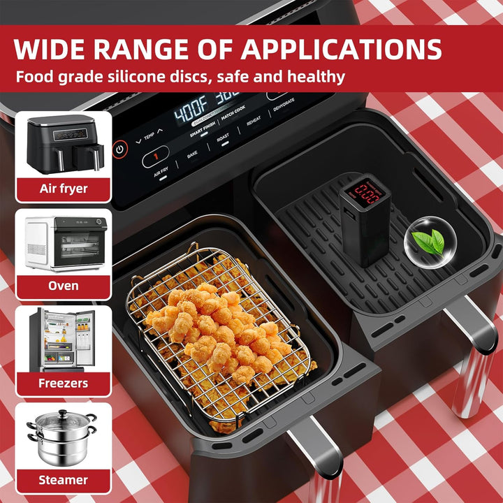 Ninja Heissluftfritteuse Zubehör, 4 Stück Airfryer Zubehör für Ninja Dual Zone AF400EU AF300EU 7,6L–