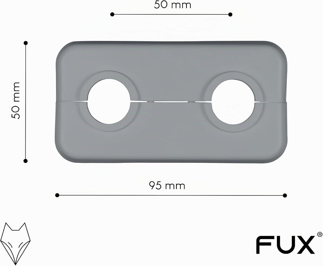 FUX 3 STÜCK Doppel Heizungsrohr Rosette, 12mm - 21,3mm, 2-teilig, Heizung, Rohrabdeckung, Abdeckrose