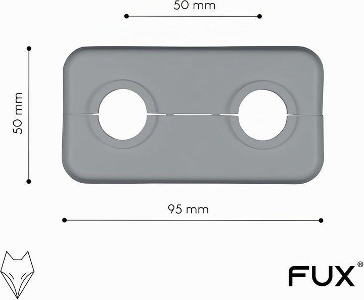 FUX 3 STÜCK Doppel Heizungsrohr Rosette, 12mm - 21,3mm, 2-teilig, Heizung, Rohrabdeckung, Abdeckrose