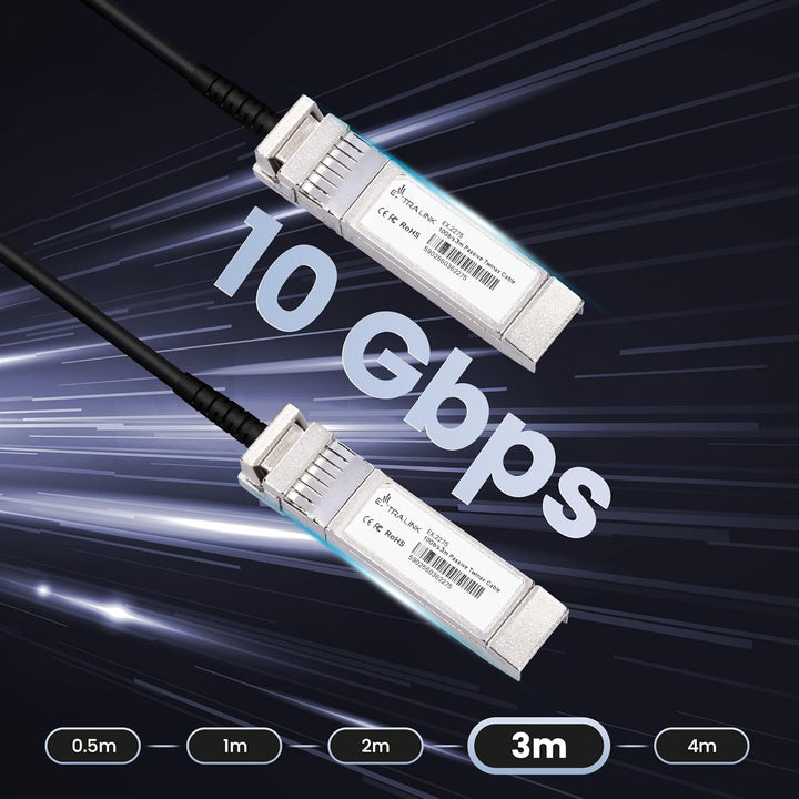 EXTRALINK DAC SFP+ Kabel 3m – Passives Twinax Kabel 10Gbit, SFP+ zu SFP+, MSA kompatibel, für Ubiqui
