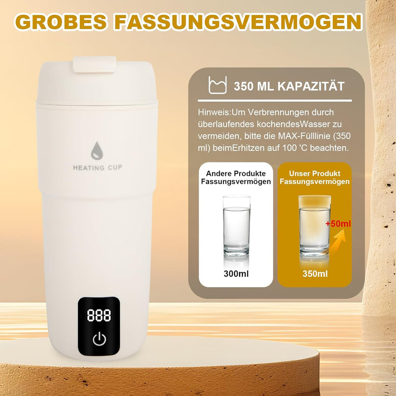 GOOPOOL 450ml Reise Wasserkocher - 220V 300W Elektrische Wassertasse Reisewasserkocher mit 4 Stufen