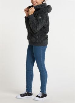 Ragwear Valentyna Mädchen Sweatjacke Sweatshirt mit Kapuze Plüsch Teddyfell Jacke Cardigan Strickjac