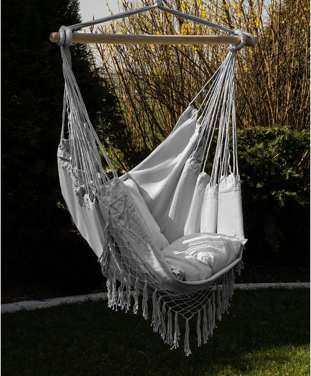 Hängesessel Outdoor 97 x 130 cm Grau bis 120 kg - Schaukelsessel Outdoor und Innen - Hängeschaukel P