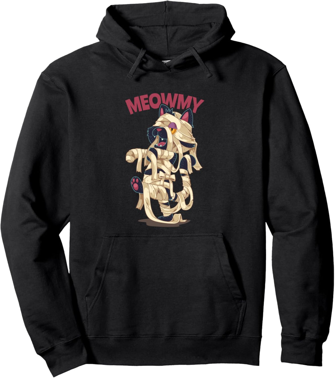 Lustiges Mumien Katze Wortspiel Meowmy Meow Faul Halloween Pullover Hoodie