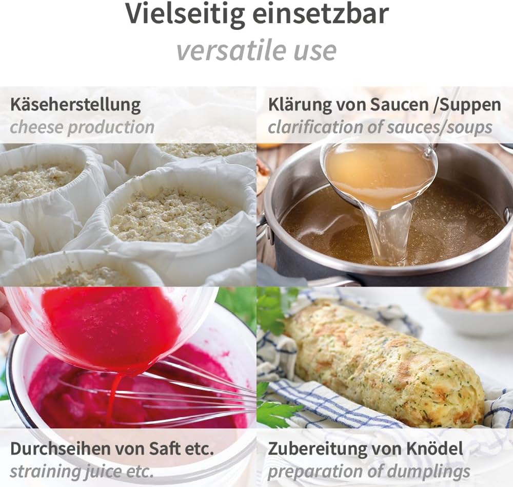 5 Stück Passiertücher, FRANZ MENSCH, 50 x 50 cm, Vliesstoff, Einweg | Filterstar, Spezial-Vliesstoff