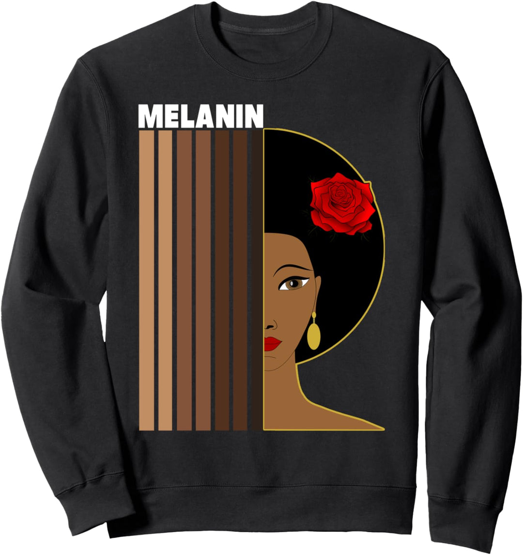 Oheneba: Melanin Shades Black Pride Afrocentric Afro Queen Sweatshirt
