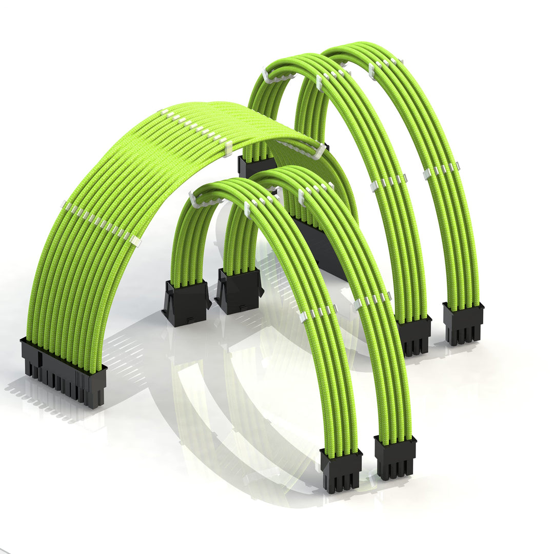 LINKUP - AVA 50cm PSU Kabelverlängerung Ummantelt GPU Nach Mass PC Stromversorgung mit Kamm-Kit┃1x 2