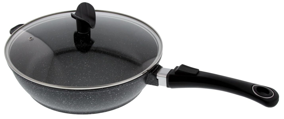 Pradel Excellence 52393M Bratpfanne in Stein-Optik aus Aluminiumguss, 28 cm, 1 Stück, Schmorpfanne,