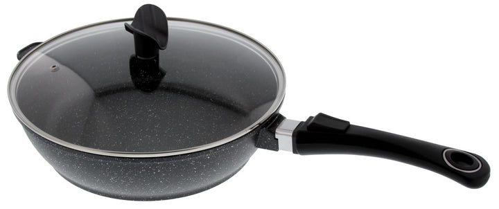 Pradel Excellence 52393M Bratpfanne in Stein-Optik aus Aluminiumguss, 28 cm, 1 Stück, Schmorpfanne,