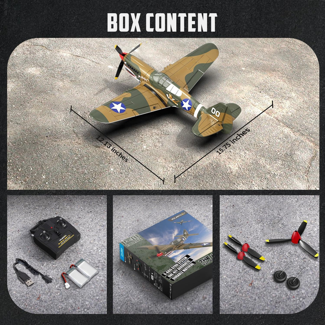 volantexrc 2,4 GHz 4-Kanal RC-Flugzeug RTF mit 2 Akkus, RC Plane 4CH Modellflugzeug für Einsteiger u